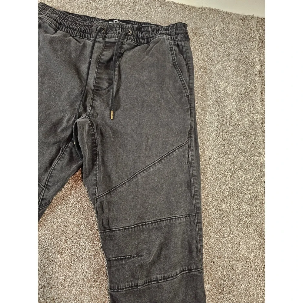 Hollister Advanced Stretch Skinny Jogger Mens Medium Washed Black Gray Pants - Picture 5 of 16